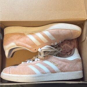 adidas Gazelle Suede Sneakers - Blush Pink & White